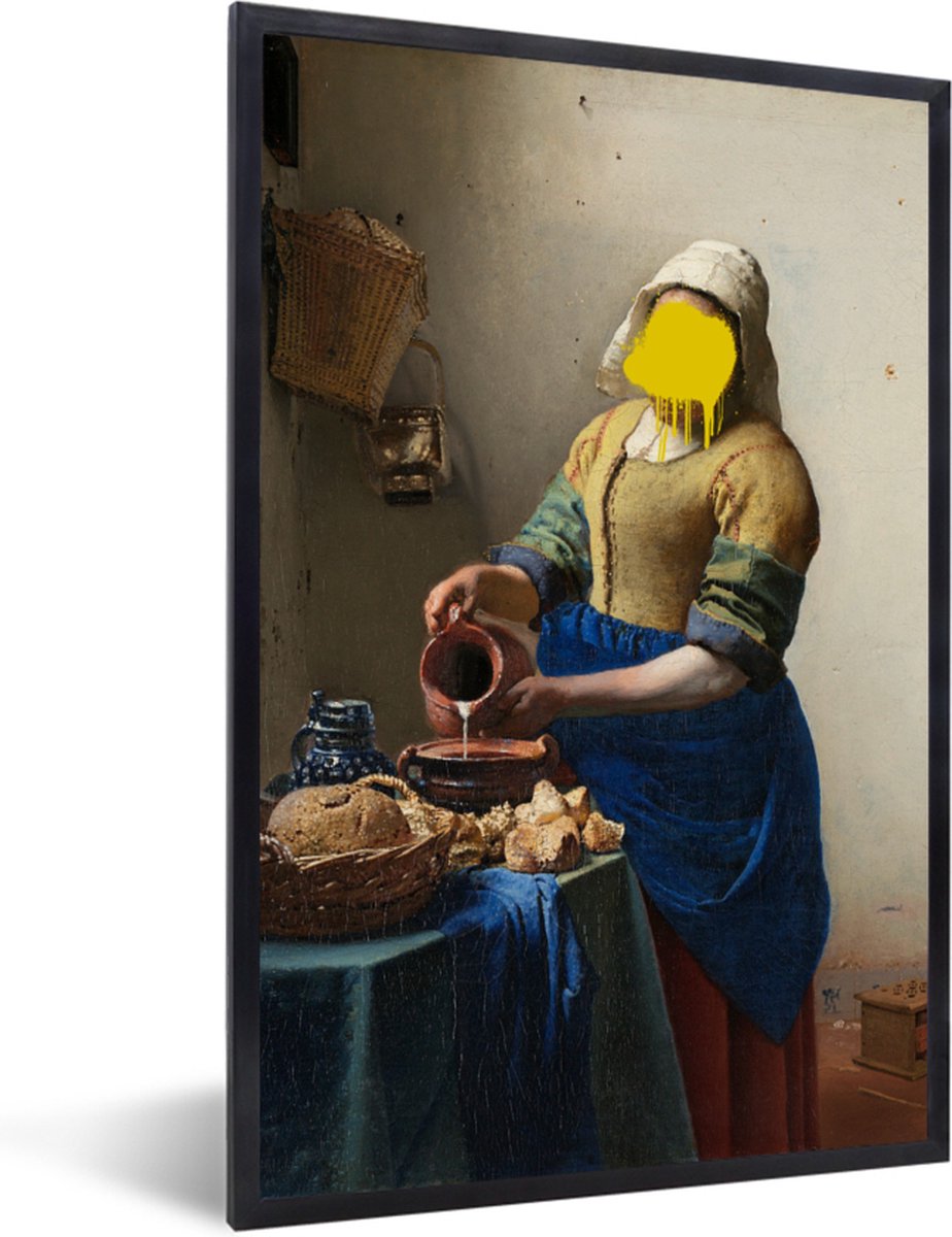 Fotolijst incl. Poster - Melkmeisje - Johannes Vermeer - Verf - 40x60 cm - Posterlijst - PosterMonkey