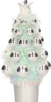 Sapin de Noël artificiel complet avec boules en argent - Décorations de Noël de Noël - Sapins de Noël - Accessoires de Noël