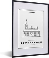 Fotolijst incl. Poster - Kopenhagen - Denemarken - Architectuur - 30x40 cm - Posterlijst