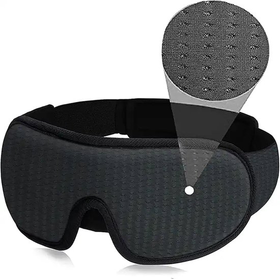 Luxe Slaapmasker - 100% Verduisterend - 3D Ademend Traagschuim - Zwart