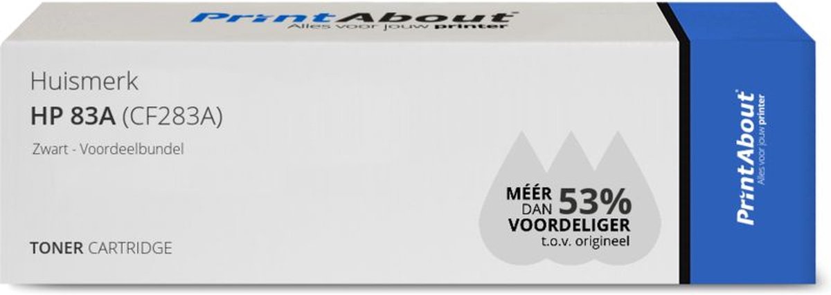 PrintAbout - Alternatief voor de HP CF283A (nr 83A) / Zwart / 2 Pack