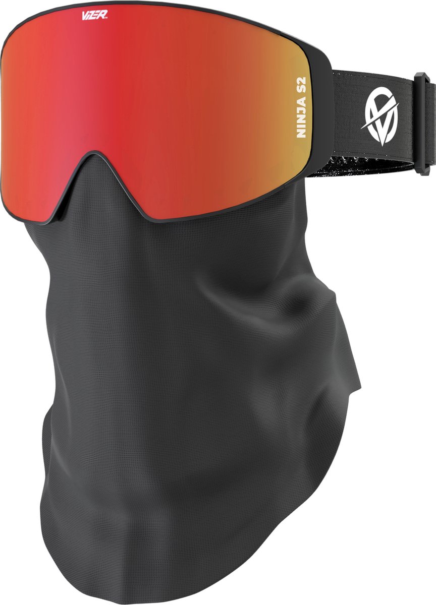VAIN Vizer Ninja - Rode Skibril - Magnetisch masker & lens - Anti-fog - UV400