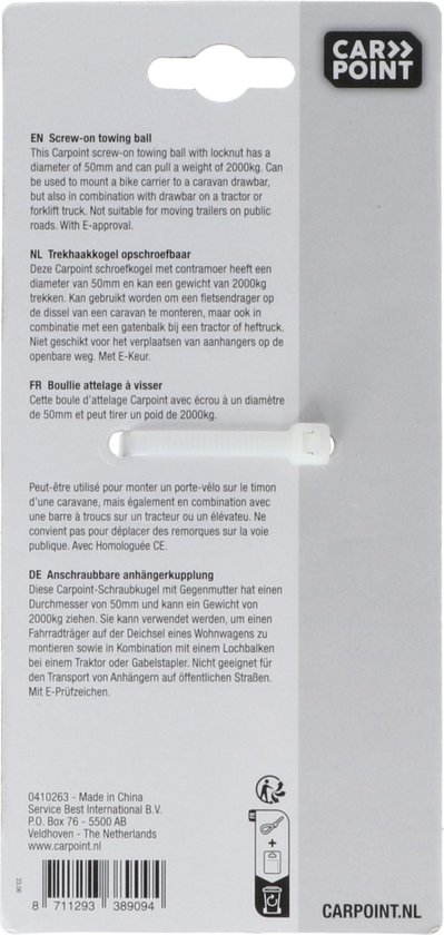 Carpoint Vis à Bille ø50mm avec E-mark (0410263)