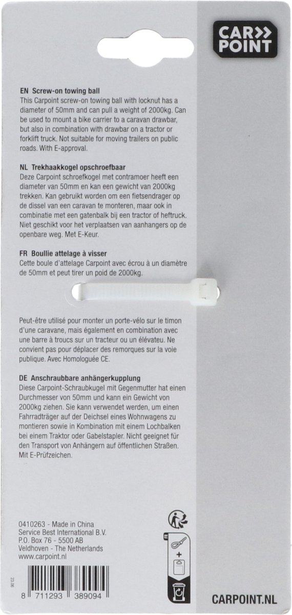 Carpoint schroefkogel ø50mm met e-keur