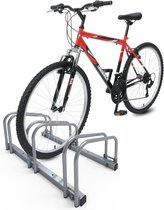 fietsenstandaard, voor 3 fietsen, vloer- en wandmontage, meervoudige standaard, zilver