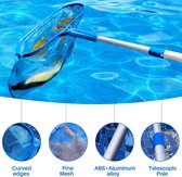 Zwembadschepnet, Skimmer-zwembadschepnet met 90 cm aluminium telescoopstang, zwembadschepnet voor tuinvijver, zwembad (diep schepnet)