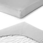 Hoeslakenset voor matrassen 60 x 120 / 70 x 140 cm - 2 x jersey hoeslakens van 100% katoen voor babybedje en ledikant, Oeko-Tex geteste stoffen - 2 stuks (grijs)