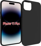 iPhone 15 Plus Hoesje - MobyDefend TPU Gelcase - Mat Zwart - GSM Hoesje - Telefoonhoesje Geschikt Voor iPhone 15 Plus