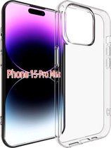 iPhone 15 Pro Max Hoesje - MobyDefend Transparante TPU Gelcase - Volledig Doorzichtig - GSM Hoesje - Telefoonhoesje Geschikt Voor iPhone 15 Pro Max