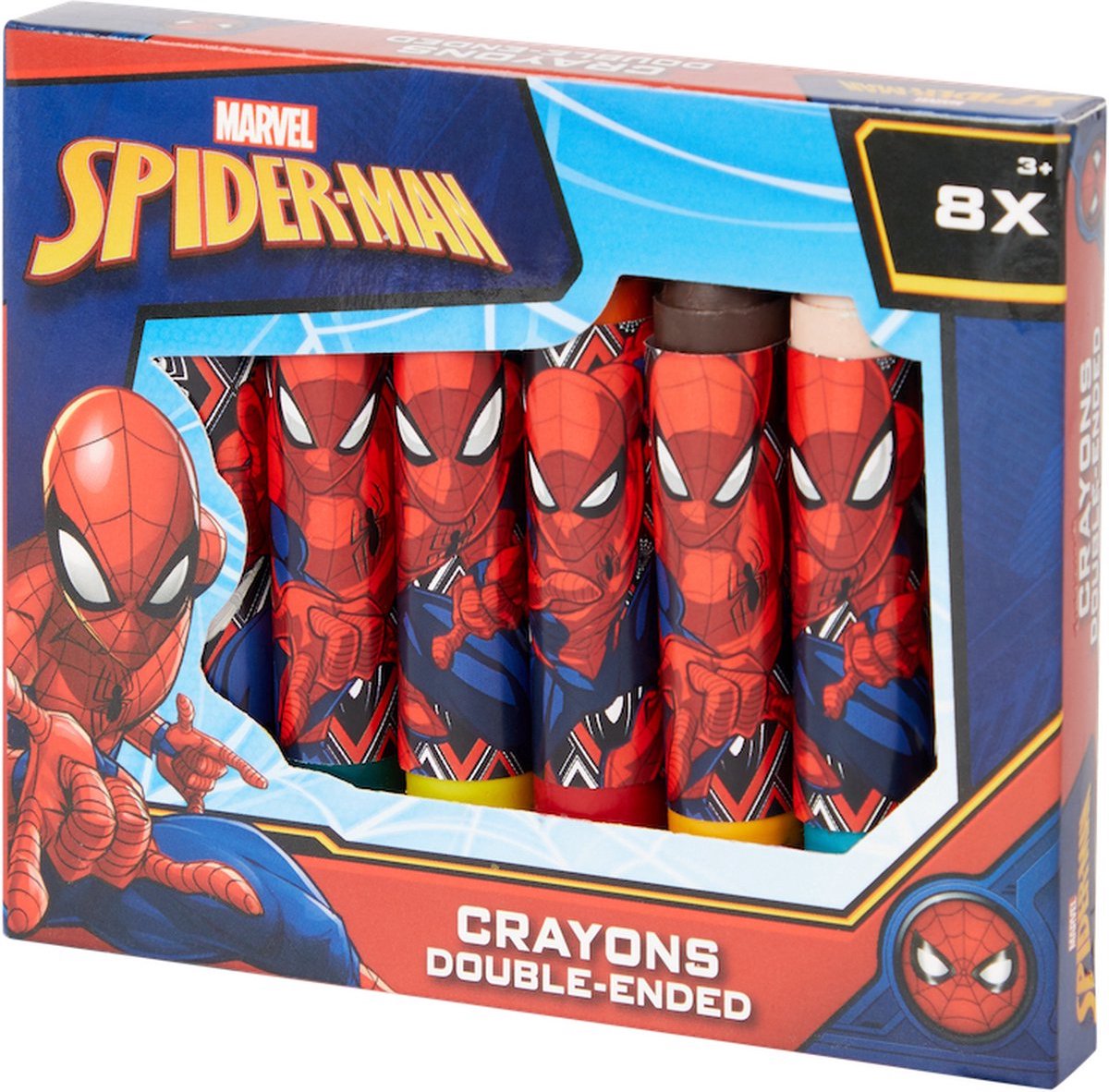 Spiderman waskrijtjes - Multicolor - Kleuren - Tekenen - 8 Stuks - Marvel Crayons