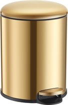 HÜSQ Slimbin Luxe Prullenbak van 5 liter - gouden Pedaalemmer voor Toilet, Badkamer, Keuken of Kantoor - Vuilnisbak in Goud Kleur