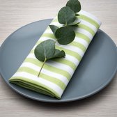 Servetten verpakking van 8 lichtgroen/wit gestreept (kleur en design naar keuze) 45 x 45 cm - stoffen servet van 100% katoen in Scandinavische landhuisstijl