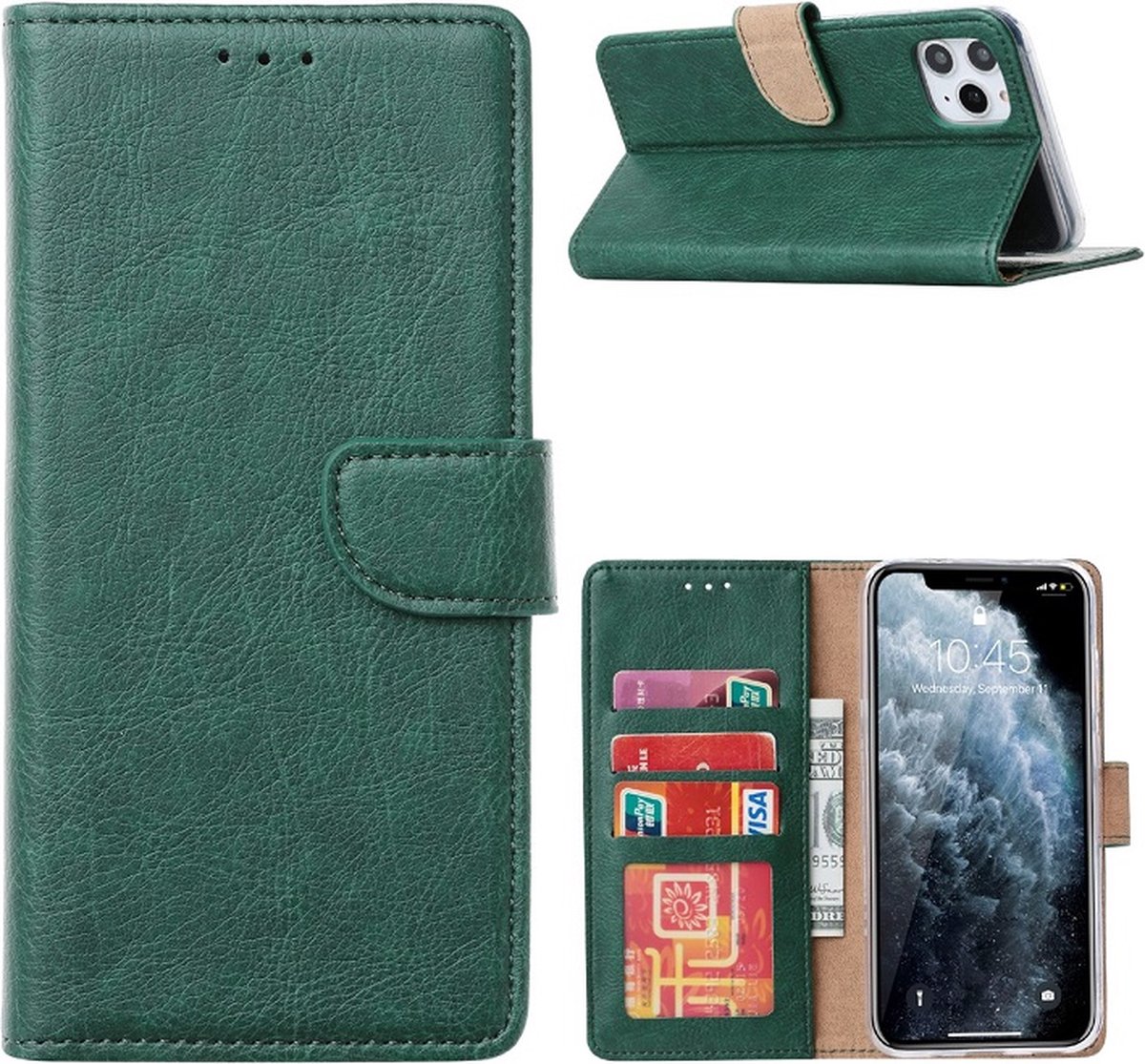 Cityhoesje-iPhone 15 hoesje – Bookcase – Boekmodel incl Pasjeshouder