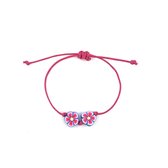 Luna-Leena duurzame kinderarmband bloemen paars - L15cm - handgemaakt in Nepal - flower beads- kids bracelet - accessoires - feest - cadeau - kinderfeestje - verjaardag - armband - sieraad - summer