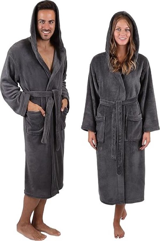 Robes de bain en microfibre pour hommes et femmes, peignoir long, cape de  sauna avec... | bol
