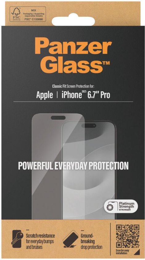 Panzerglass Protection d'écran Ultra Wide Fit Privacy iPhone 15