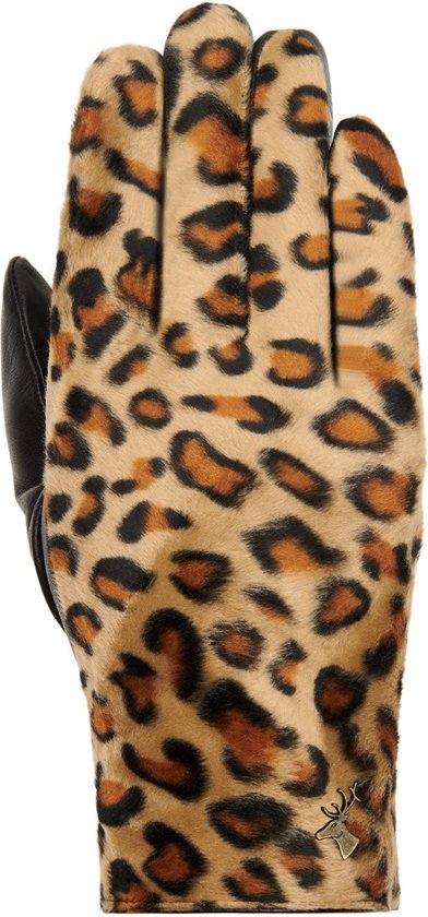 Schwartz & von Halen Handschoenen Dames - Leopard - schapenleren handschoenen met warme fleece voering & touchscreen-functie - Leopard maat 6,5