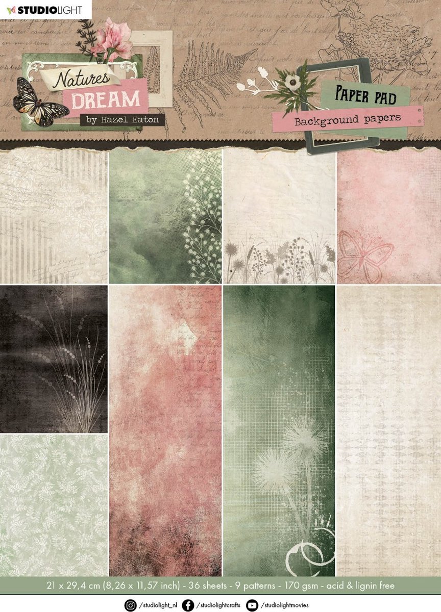 Studio Light Paper pad Nature's dream nr.113 HE-ND-PP113 210x294mm (10-23)