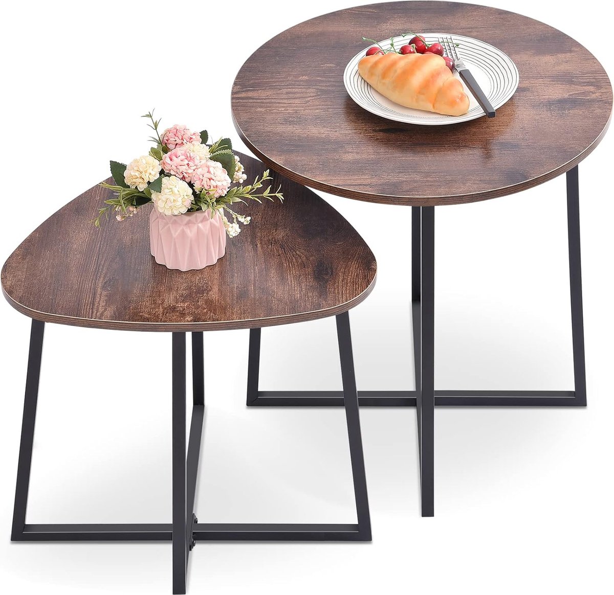 Petite table d'appoint pour petits espaces – Table d'appoint fine avec  porte-revues – Table d'appoint étroite 2 en 1 pour salon – Table de chevet