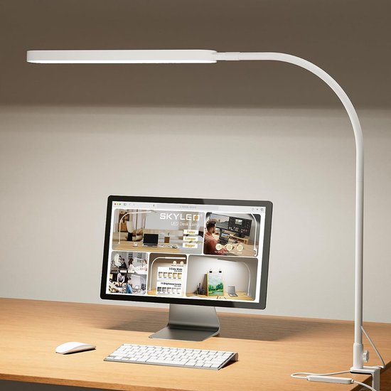 Lampe de Bureau LED, Tactile Dimmable Lampe Bureau avec Chargeur
