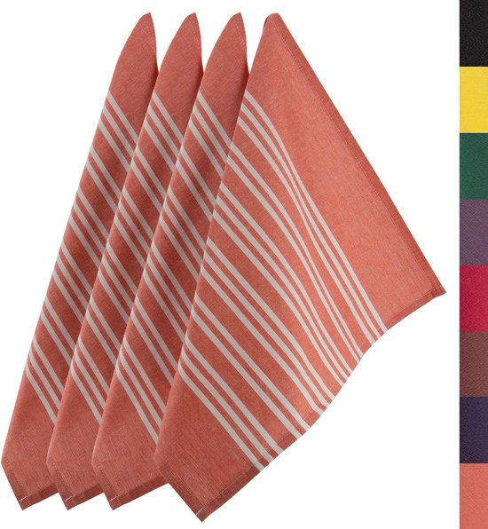 torchons en coton 45x75 cm rayé rose/blanc - Ensemble de 4 serviettes de  haute qualité... | bol