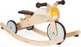 Bol.com Janod Bikloon - 2-in-1 Houten Schommelmotor & Driewieler Met Vintage Motorfiets-Look - Gemakkelijk Om Te Bouwen Loopfiet... aanbieding