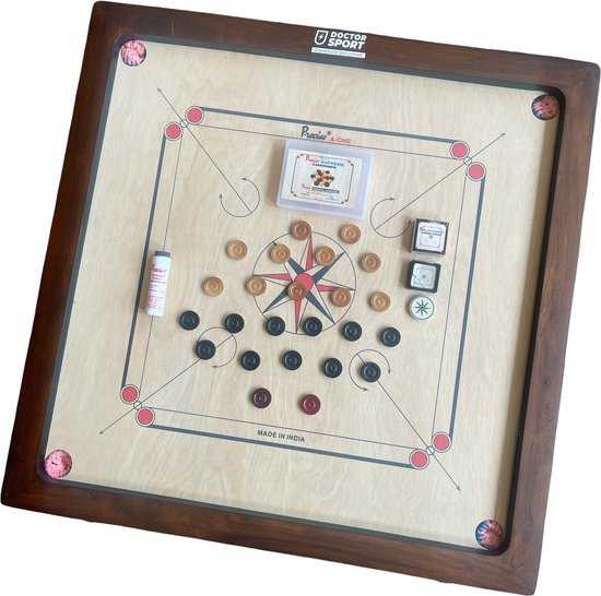 Foto: Ama 8 mm walnoot 12kgs 74x74 cm 82x82cm india made carrom spel origineel toernooi