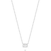 Collier Twice As Nice en argent, zircone rectangulaire 40 cm + 5 cm