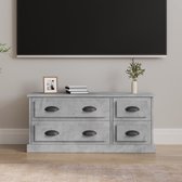 The Living Store TV-meubel Betongrijs 100 x 35.5 x 45 cm - trendy en praktisch design - duurzaam bewerkt hout - voldoende opbergruimte - stevig blad - flexibele installatie