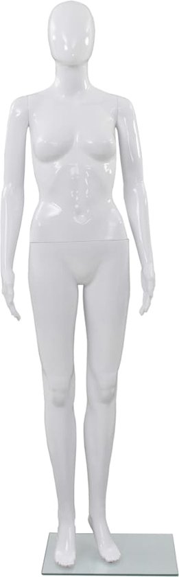 Mannequin The Living Store - Socle en Verres - 175 cm - Blanc brillant