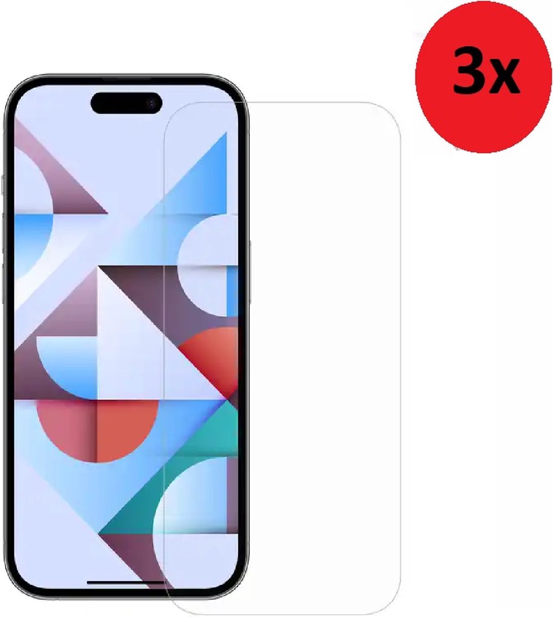 Pearlycase Screenprotector Geschikt voor iPhone 15 Plus Screenprotector - 15 Plus Screen Protector Tempered Beschermglas 3x