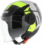 Casque jet Axxis Metro Cool gloss noir jaune XL - Scooter / Mobylette