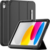 Phreeze Smart Folio Tablethoes - Geschikt voor iPad 10e Generatie 2022 Hoesje - 10.9 Inch - Pen Opbergvak - Afneembare Standaard - Zwart