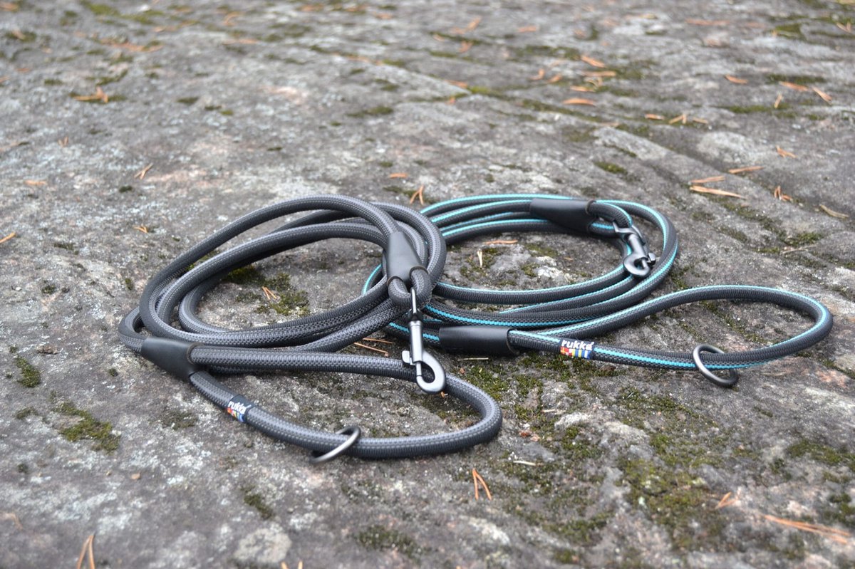Rukka Pets Grip Round Leash – Rubberen hondenriem met een comfortabele grip – Kleur: Grijs, Maat: Medium