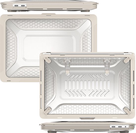 Heavy Duty Cover - Geschikt voor MacBook Pro 13 inch - Case - Extreme Bescherming - Hardcase - A1706/A1708/A2338/A2686 (M1,M2,Touchbar, 2016-2022) - Beige