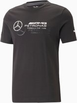 Puma Mercedes AMG Petronas Logo Tee - Heren T-Shirt Katoen Zwart 538482-01 - Maat L