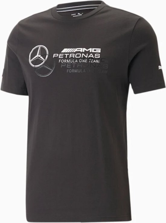 Puma Mercedes AMG Petronas Logo Tee - Heren T-Shirt Katoen Zwart 538482-01