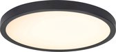Plafondlamp Piatto | 1 lichts | zwart | kunststof / metaal | Ø 44,5 cm | hal lamp / slaapkamer lamp / keuken lamp / woonkamer lamp | modern design | ultra plat 2,5 cm