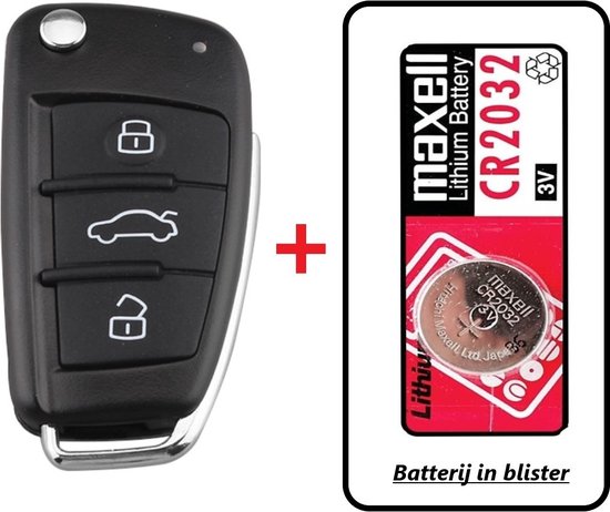 Clé de voiture 3 boutons + batterie adaptée pour Audi / boîtier de clé Audi  / clé de | bol