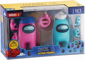 Among Us Series 2 Actie Figuren - Action Figures 2PK Toy Crewmate Figure 11cm - Pink & Turquoise - Roze - Turqoise - Cadeautip!