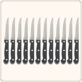 Couteaux à steak OTIX - Set de 12 pièces - Zwart - Passe au lave-vaisselle - 21x2x1,5 cm - Ensemble de couteaux à steak - Acier inoxydable