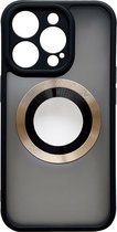 Casemania Hoesje Geschikt voor Apple iPhone 14 Pro Zwart - Anti Shock Back Cover met Geschikt voor Magsafe
