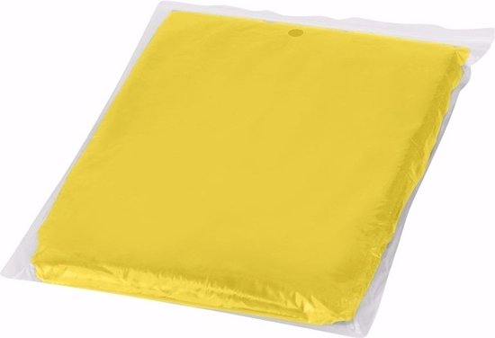 3x wegwerp regenponcho geel - poncho - Merkloos