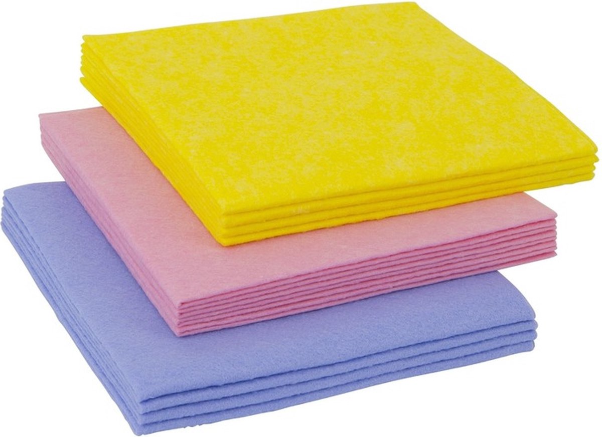 Goedkoopste Schoonmaakdoekjes - 12x - 35 x 35 cm - viscose - dweiltjes - reinigingsdoekjes - vaatdoekjes - microvezeldoekjes