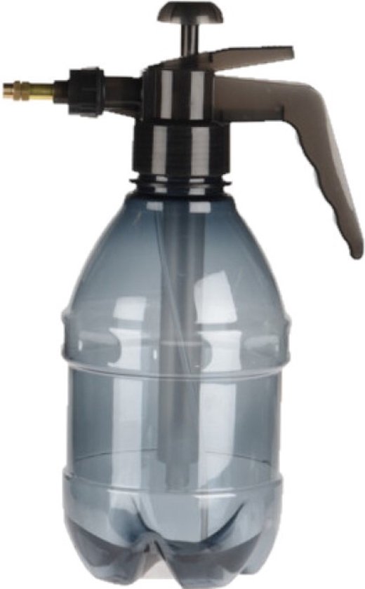 Set van 2x stuks kunststof drukspuiten/plantensproeiers zwart 1,5 L - Waterverstuivers