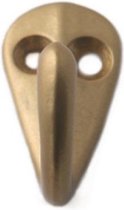 1x Luxe kapstokhaken / jashaken bronskleur met enkele haak - hoogwaardig aluminium / vermessingd - 3,6 x 1,9 cm - aluminium kapstokhaakjes / garderobe haakjes
