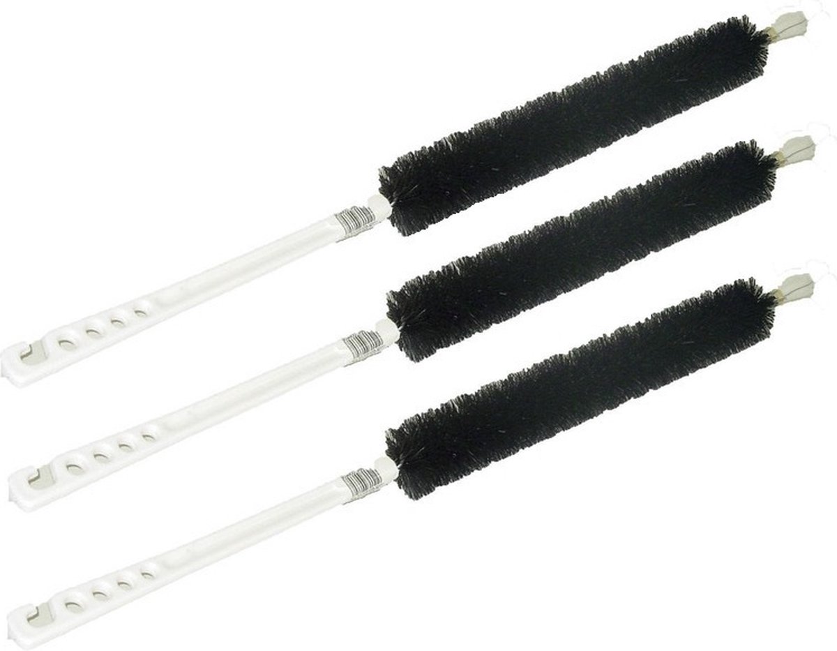 Goedkoopste 3x Radiatorborstels / stofborstels met steel en pluim 63 cm - Schoonmaakborstel verwarming