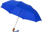 Kleine opvouwbare/inklapbare paraplus kobalt blauw 93 cm diameter - Regenbescherming