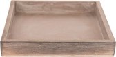 Kaarsenbord-plateau - vierkant - hout - greywash - 20 x 20 cm - Kaarsenonderzetter