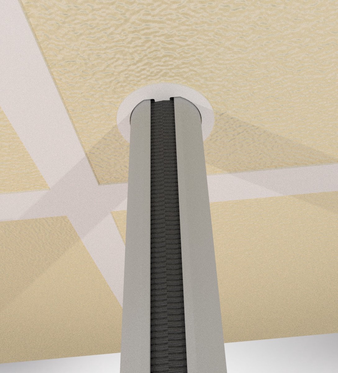 Qbryte Buiszuil V2 - 300 cm - wit - aluminium kabelzuil - optie voor VESA mount en contactdozen - rond - incl voet en topsteun